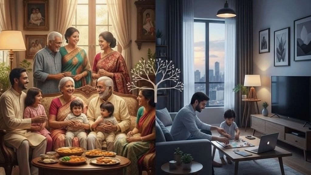 যৌথ পরিবার বনাম একক পরিবার